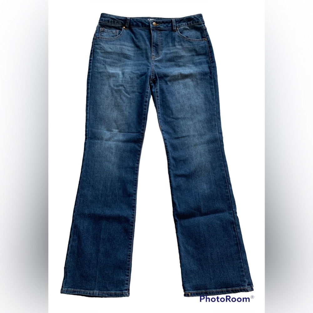 D. Jeans Stretch Wide Leg Denim Blue Jeans Size 14